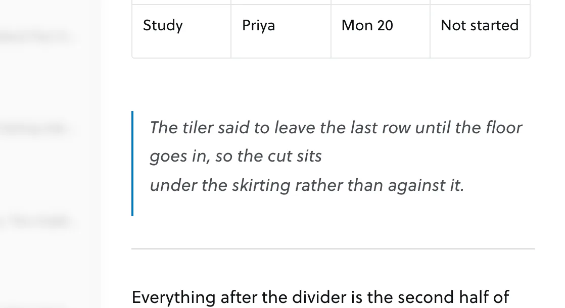 A quote set in from the margin, with a divider under it.