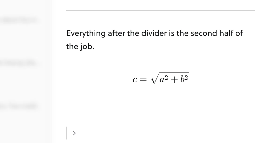 An equation set on its own line in the middle of a note.