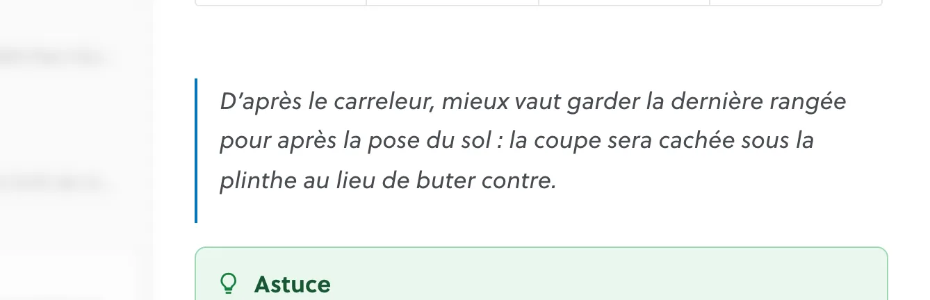 Une citation en retrait de la marge, avec un séparateur dessous.